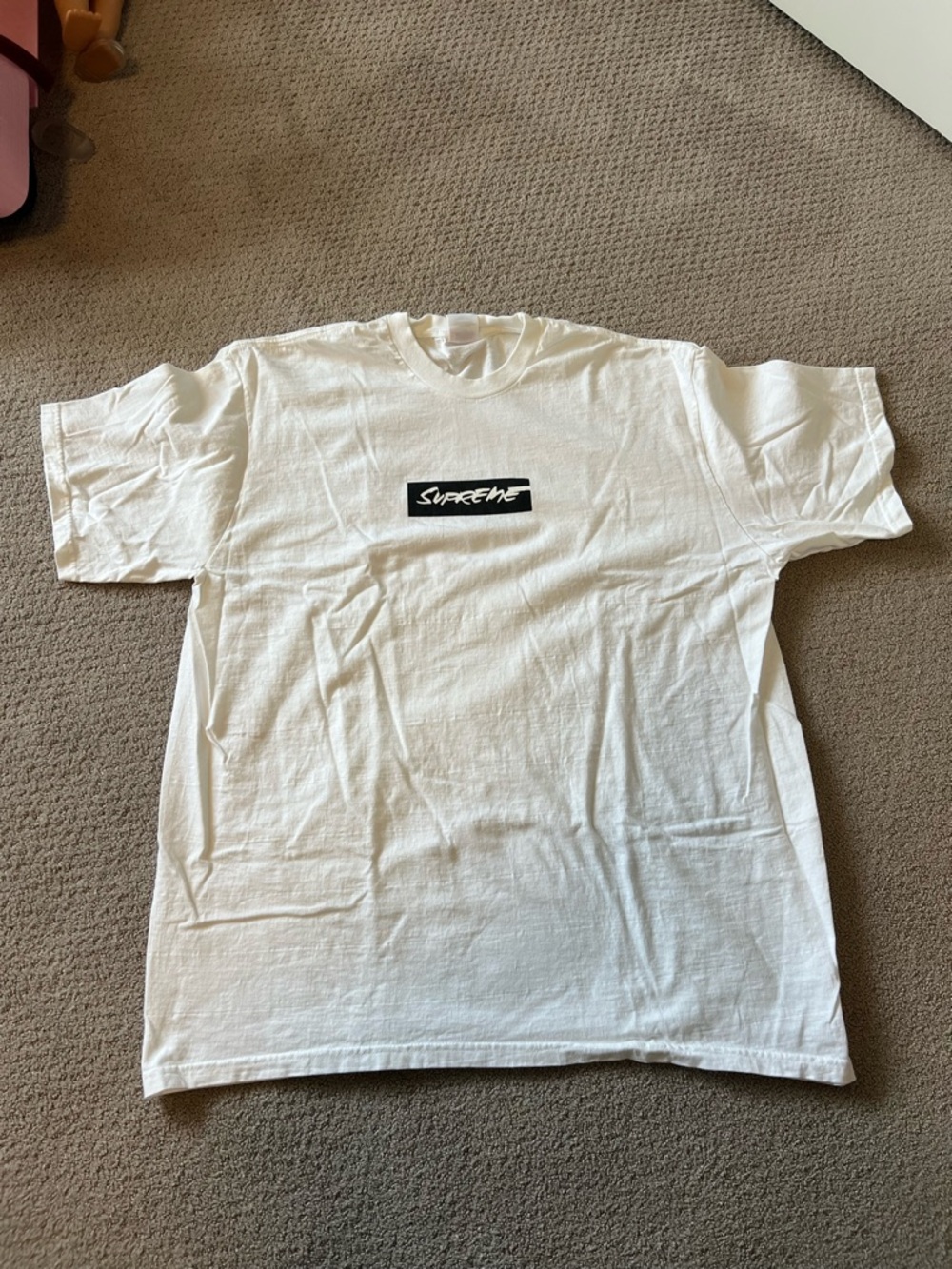 Supreme White Short Sleeve Tee with Black Box Logo